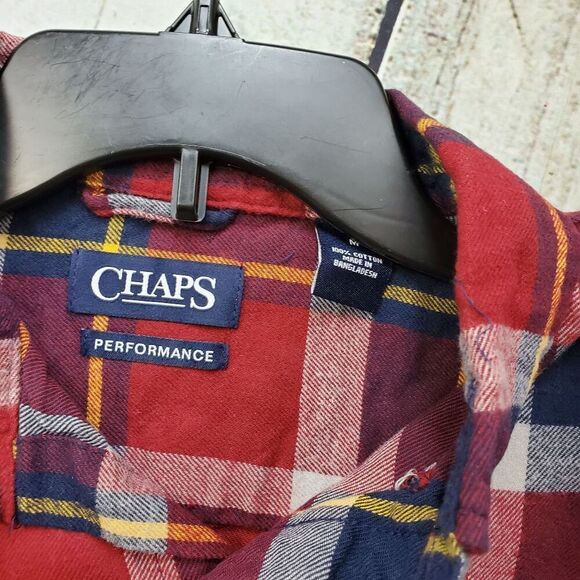 Chaps M LS Button Front Flannel Shirt, Medium - Picture 4 of 4